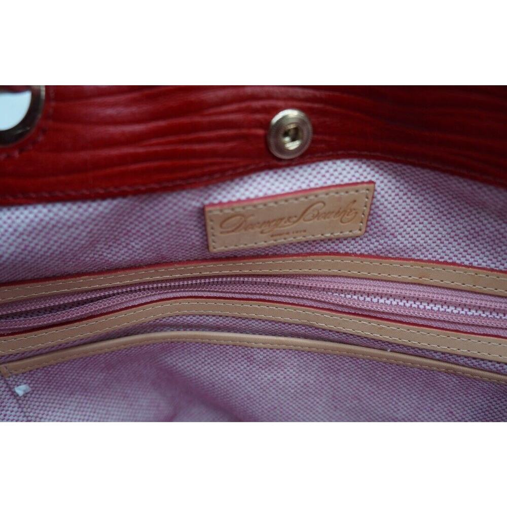 Dooney & Bourke Red & Saddle Brown Leather Grommet Shopper - Picture 13 of 14